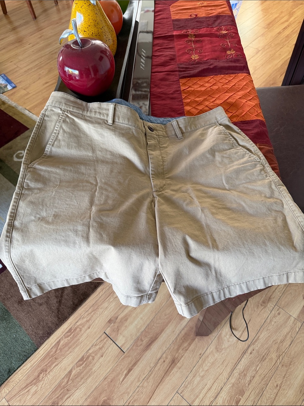 L.L. Bean Men's Flat-Front Shorts — Light Tan